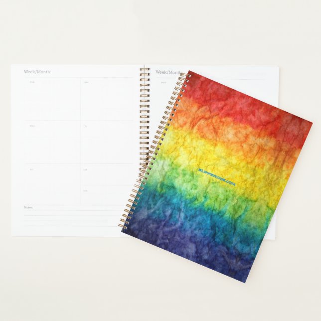 SlipperyJoe's tie-dyed flag rainbow pressed into s Planner (Display)
