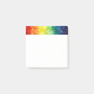 SlipperyJoe's tie-dyed flag rainbow pressed into s Post-it Notes