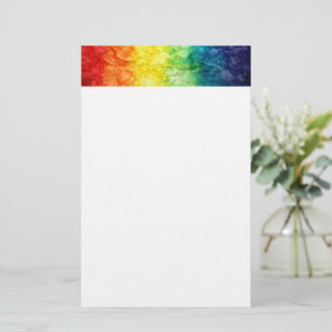 SlipperyJoe's tie-dyed flag rainbow pressed into s Stationery