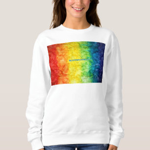 SlipperyJoe's tie-dyed flag rainbow pressed into s Sweatshirt