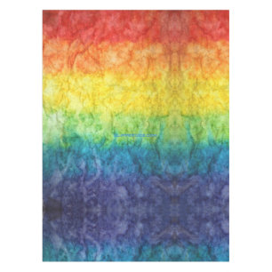 SlipperyJoe's tie-dyed flag rainbow pressed into s Tablecloth