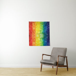 SlipperyJoe's tie-dyed flag rainbow pressed into s Tapestry