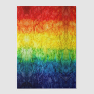 SlipperyJoe's tie-dyed flag rainbow pressed into s Vellum Invitations