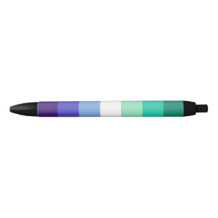 SlipperyJoe's trans-inclusive gay men's flag palet Black Ink Pen