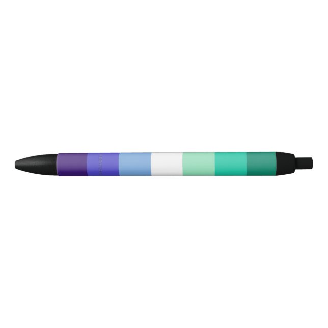 SlipperyJoe's trans-inclusive gay men's flag palet Black Ink Pen (Front)