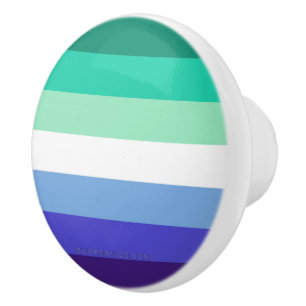 SlipperyJoe's trans-inclusive gay men's flag palet Ceramic Knob