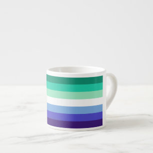 SlipperyJoe's trans-inclusive gay men's flag palet Espresso Cup
