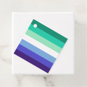 SlipperyJoe's trans-inclusive gay men's flag palet Favour Tags