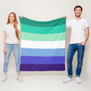 SlipperyJoe's trans-inclusive gay men's flag palet Fleece Blanket
