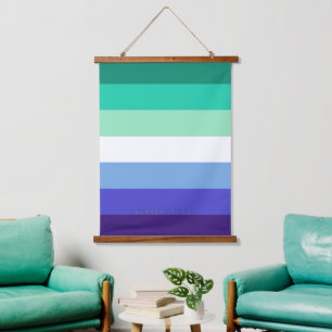 SlipperyJoe's trans-inclusive gay men's flag palet Hanging Tapestry