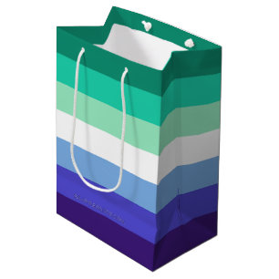 SlipperyJoe's trans-inclusive gay men's flag palet Medium Gift Bag