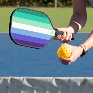 SlipperyJoe's trans-inclusive gay men's flag palet Pickleball Paddle