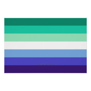 SlipperyJoe's trans-inclusive gay men's flag palet Poster