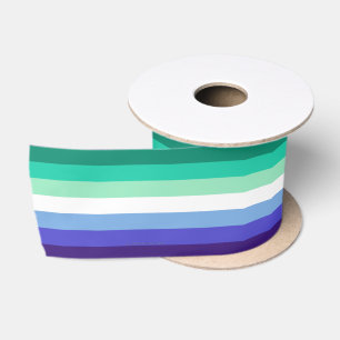 SlipperyJoe's trans-inclusive gay men's flag palet Satin Ribbon