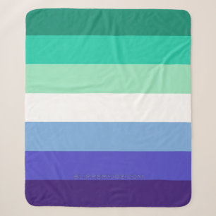 SlipperyJoe's trans-inclusive gay men's flag palet Sherpa Blanket