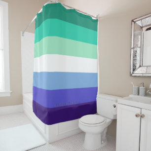 SlipperyJoe's trans-inclusive gay men's flag palet Shower Curtain