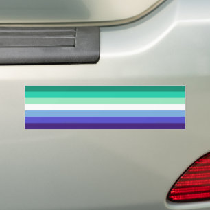 SlipperyJoe's Trans-Inclusive Gay Men's Pride Flag Bumper Sticker