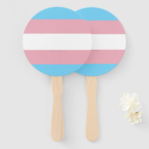 SlipperyJoe's transgender pride flag diversity rig Hand Fan