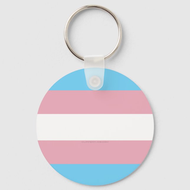 SlipperyJoe's transgender pride flag diversity rig Key Ring (Front)