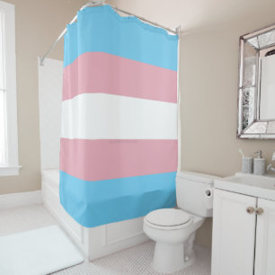 SlipperyJoe's transgender pride flag diversity rig Shower Curtain