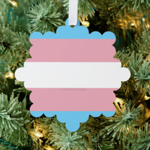 SlipperyJoe's transgender pride flag diversity rig Tree Decoration Card
