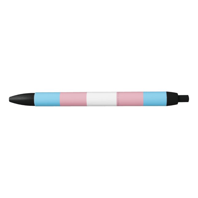 SlipperyJoe's transgender pride flag visibility di Black Ink Pen (Front)