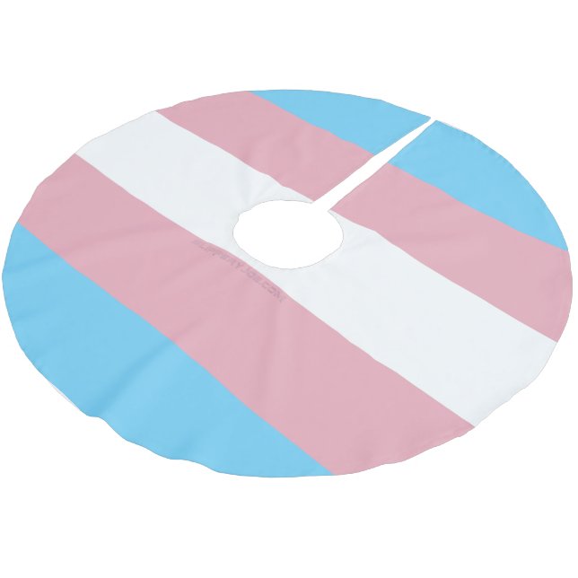 SlipperyJoe's transgender pride flag visibility di Brushed Polyester Tree Skirt (Angled)