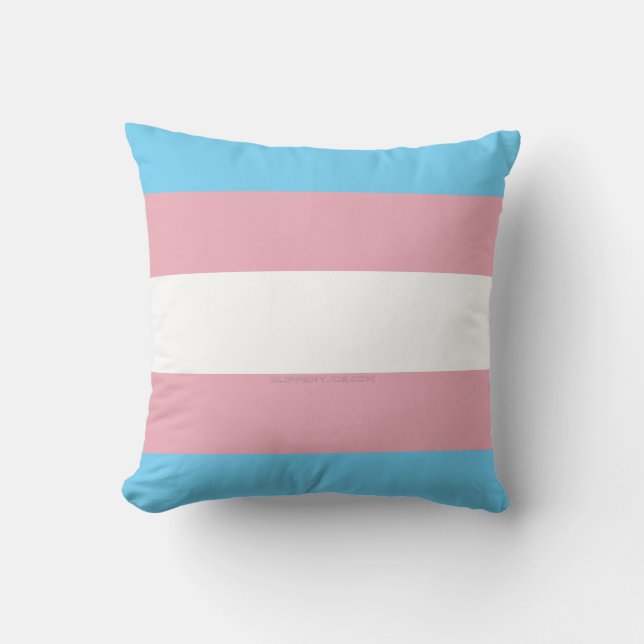 SlipperyJoe's transgender pride flag visibility di Cushion (Front)