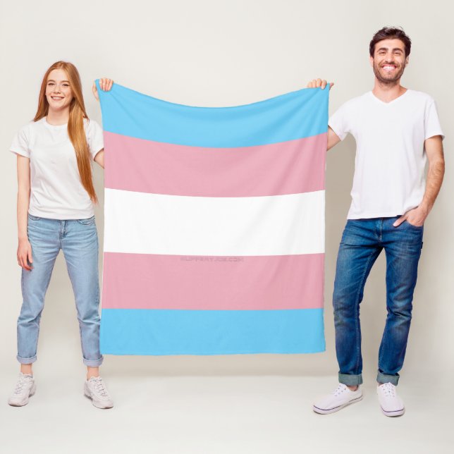 SlipperyJoe's transgender pride flag visibility di Fleece Blanket (In Situ)