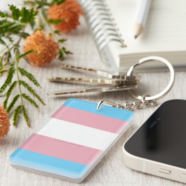 SlipperyJoe's transgender pride flag visibility di Key Ring (Front Right)