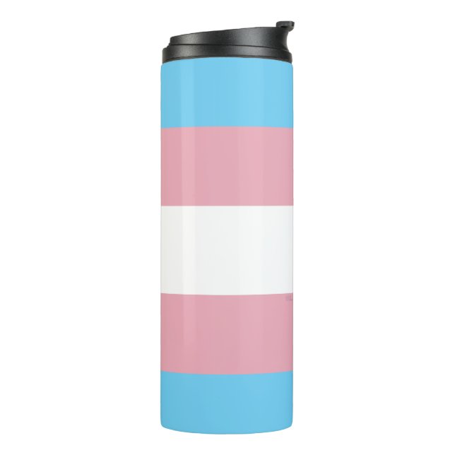 SlipperyJoe's transgender pride flag visibility di Thermal Tumbler (Rotated Left)