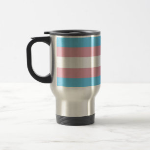 SlipperyJoe's transgender pride flag visibility di Travel Mug
