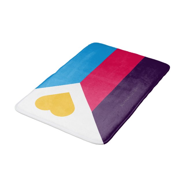 SlipperyJoe's tricolor polyamory pride flag three  Bath Mat (Angled)