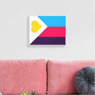 SlipperyJoe's tricolor polyamory pride flag three  Canvas Print