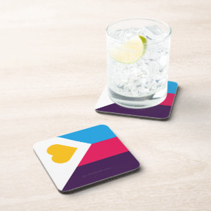 SlipperyJoe's tricolor polyamory pride flag three Coaster