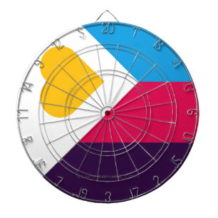 SlipperyJoe's tricolor polyamory pride flag three Dartboard