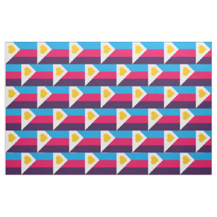 SlipperyJoe's tricolor polyamory pride flag three Fabric