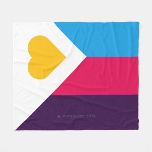 SlipperyJoe's tricolor polyamory pride flag three Fleece Blanket
