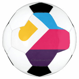 SlipperyJoe's tricolor polyamory pride flag three Football