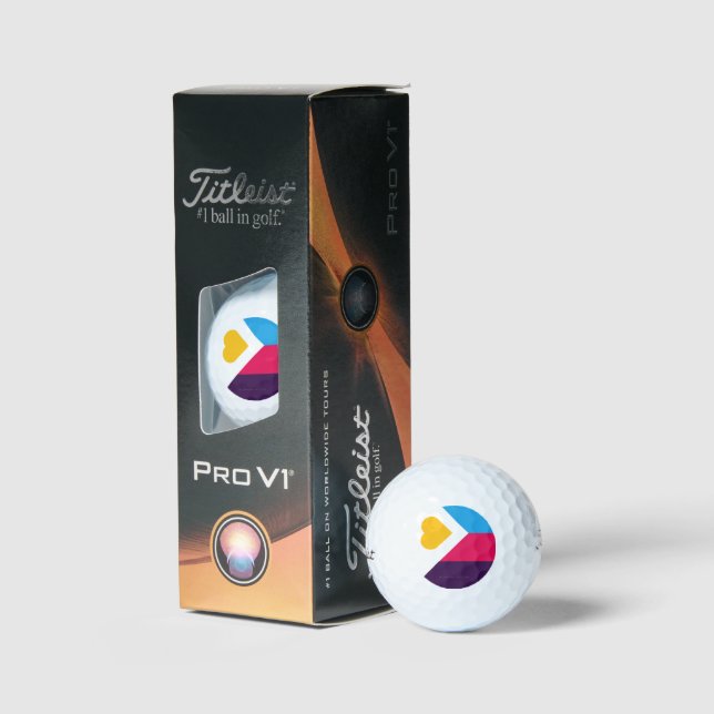 SlipperyJoe's tricolor polyamory pride flag three  Golf Balls (Packaging)