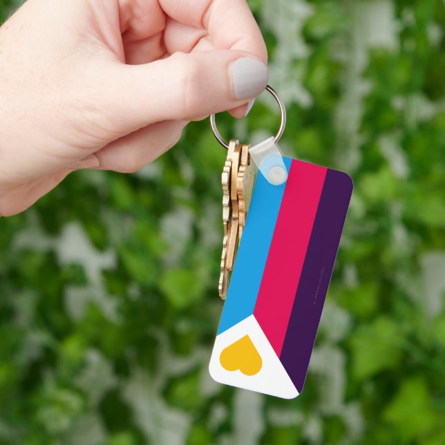 SlipperyJoe's tricolor polyamory pride flag three  Key Ring (Hand)