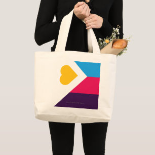 SlipperyJoe's tricolor polyamory pride flag three Large Tote Bag