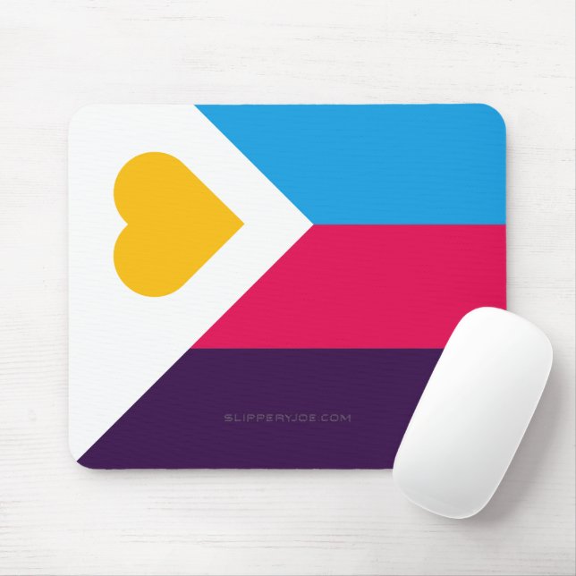 SlipperyJoe's tricolor polyamory pride flag three  Mouse Mat (With Mouse)