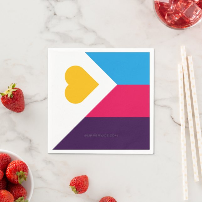 SlipperyJoe's tricolor polyamory pride flag three  Napkin (Insitu)