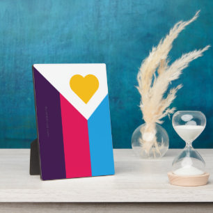 SlipperyJoe's tricolor polyamory pride flag three Plaque