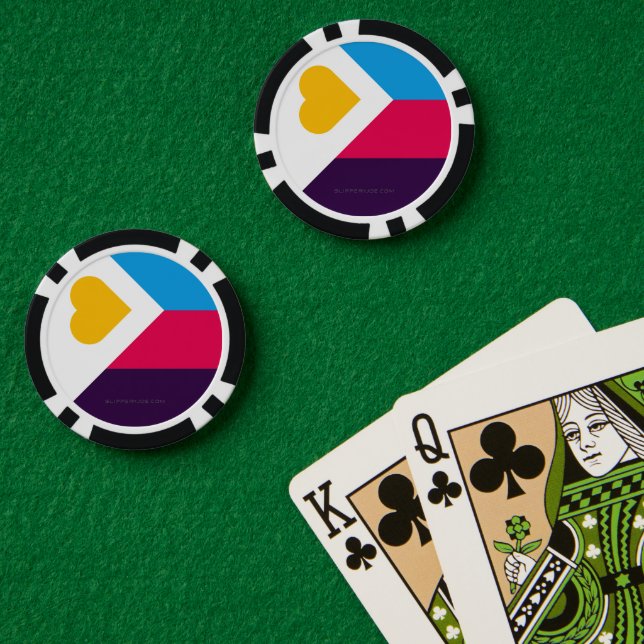 SlipperyJoe's tricolor polyamory pride flag three  Poker Chips (Poker Table (Double))