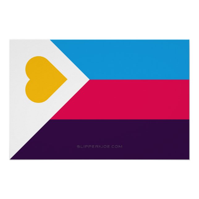 SlipperyJoe's tricolor polyamory pride flag three  Poster (Front)