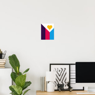 SlipperyJoe's tricolor polyamory pride flag three  Poster