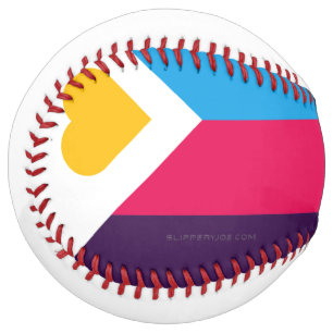 SlipperyJoe's tricolor polyamory pride flag three Softball