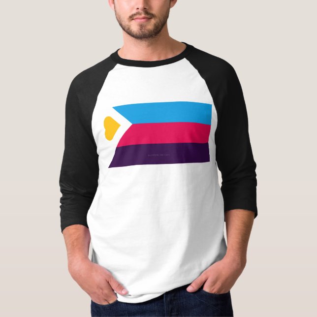 SlipperyJoe's tricolor polyamory pride flag three  T-Shirt (Front)